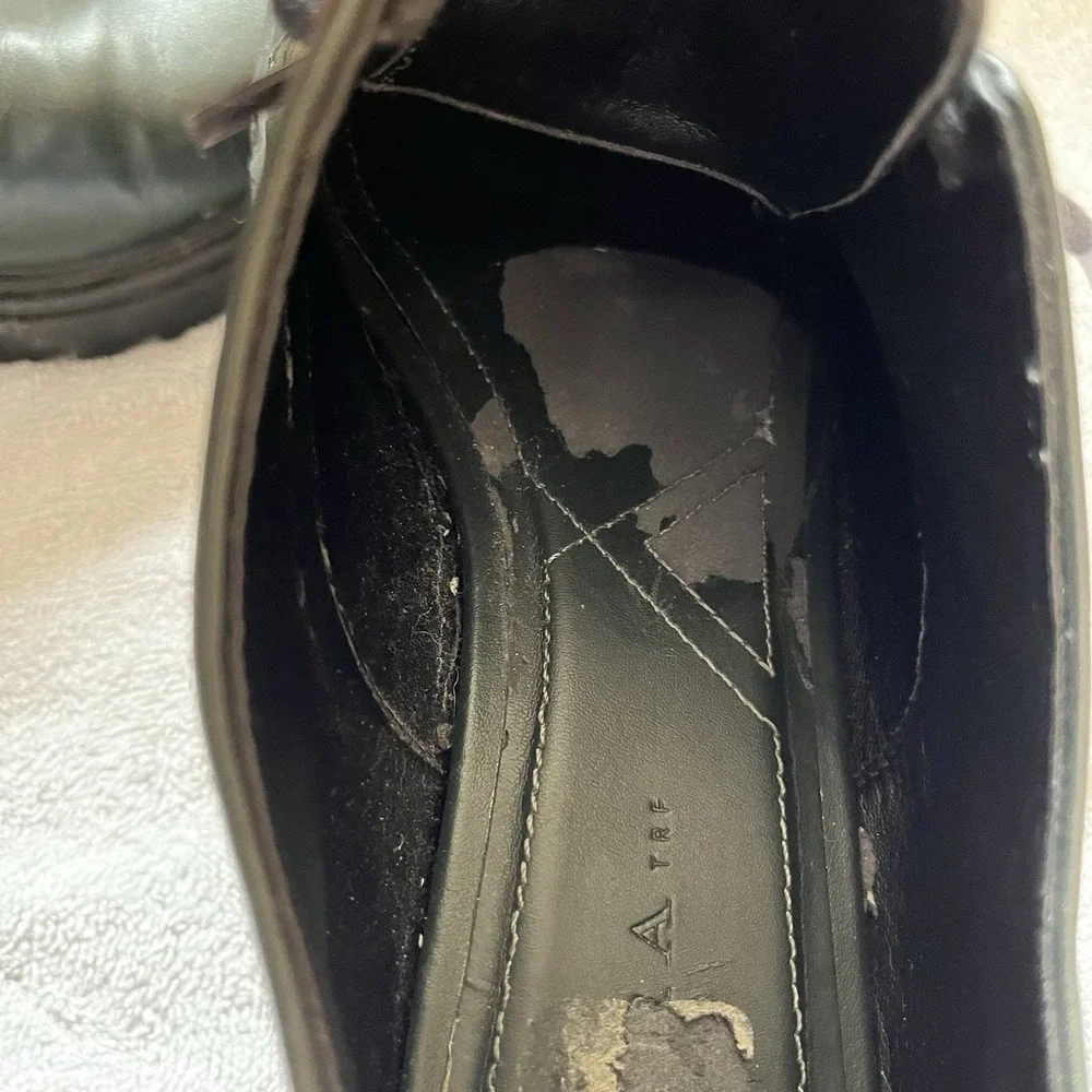 Zara TRF Shoes Women's Size 9 (EU 40)‎ Green Low Heel Chunky Derby Lace Up